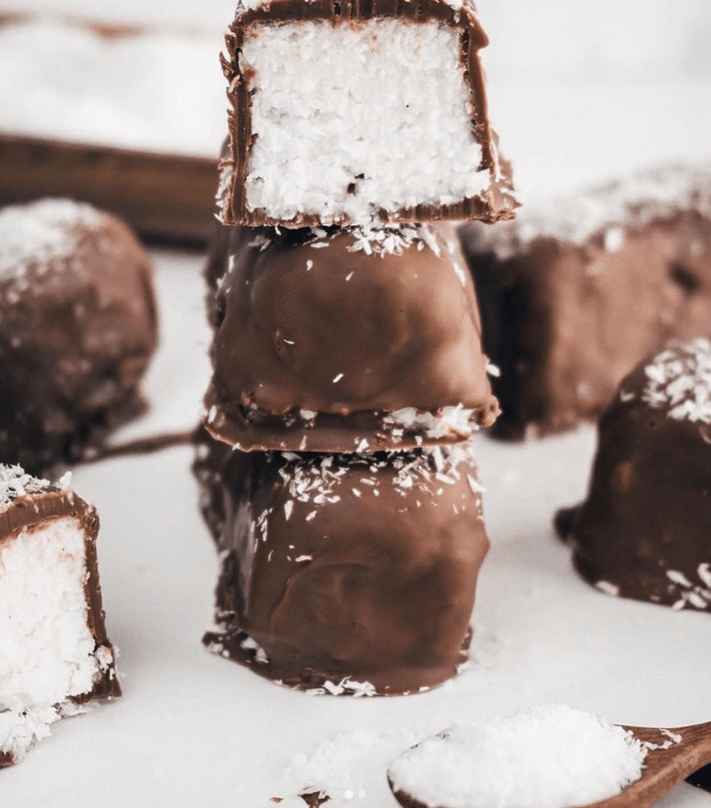 Double Coated Chocolate Coconut Bounty Bars - Nuts About Life