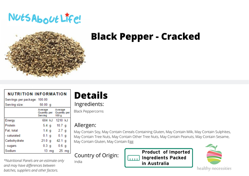Cracked Black Pepper Nutritional Information