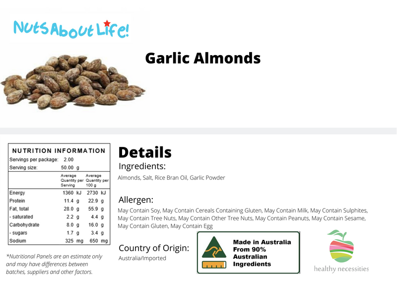 Garlic Almonds Nutritional Information