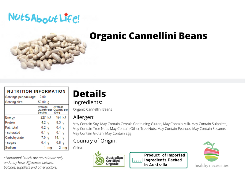 Organic Cannellini Beans Nutritonal Information