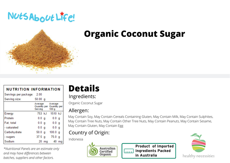 Organic Coconut Sugar Nutritional Information