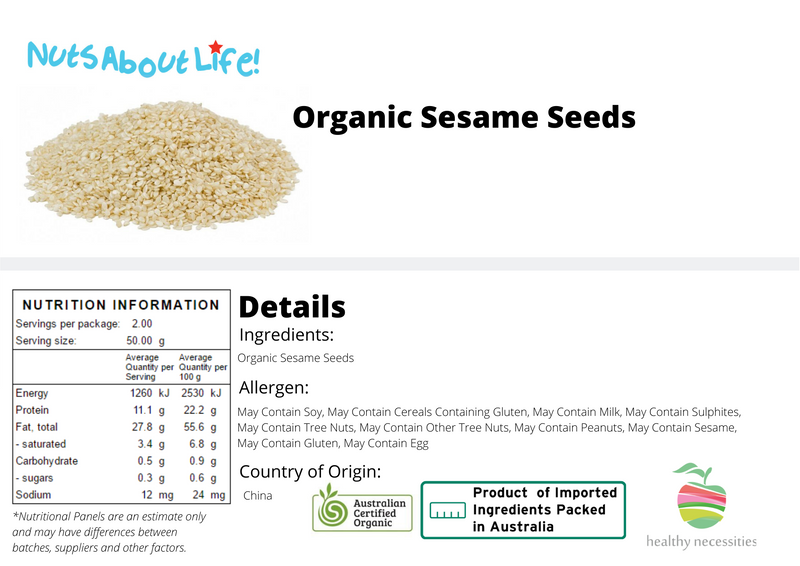 Organic Sesame Seeds Nutritional Information