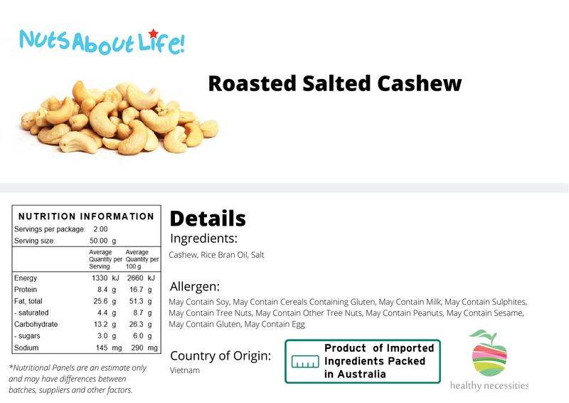 Roasted Salted Cashews Details