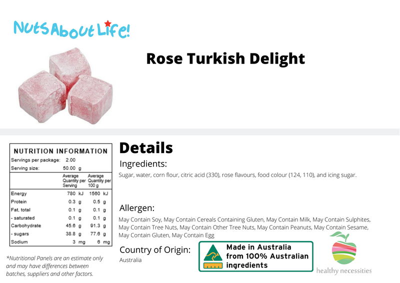Turkish Delight Rose Nutrition