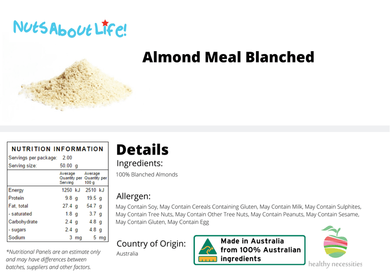 Almond Meal Blanched (Almond Flour) - Nuts About LifeAMB5445Nuts About Life