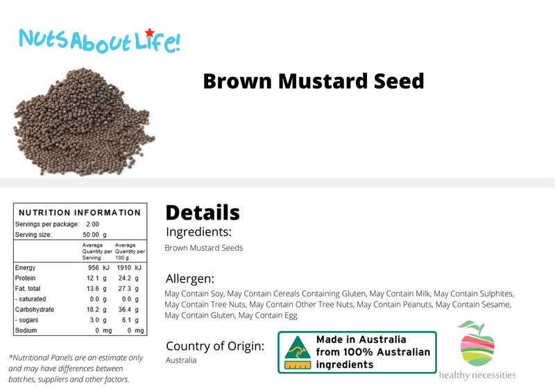 Brown Mustard Seeds - Nuts About LifeBMS1291Nuts About Life
