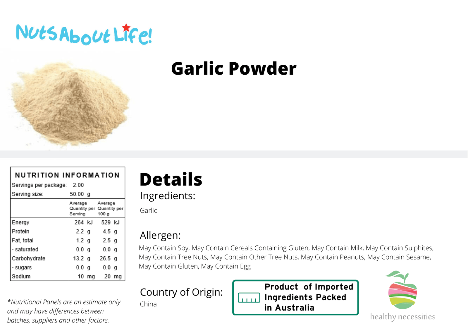 Buy Garlic Powder In Bulk | Nuts About Life Australia