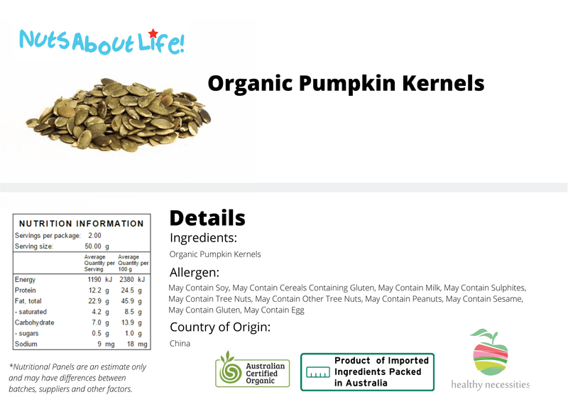 Organic Pumpkin Seeds - Nuts About LifeOPS7675Nuts About Life