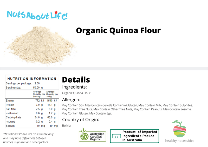 Organic Quinoa Flour - Nuts About LifeOQF1789Nuts About Life