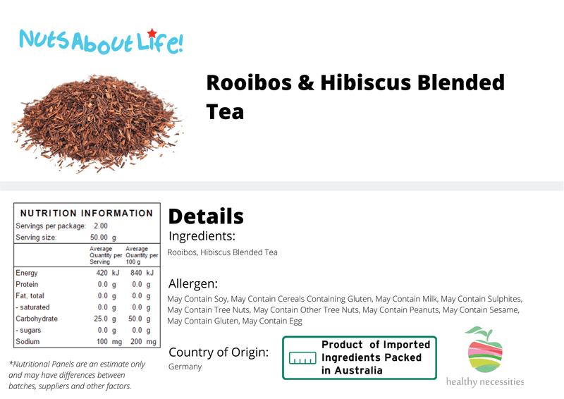 Rooibos and Hibiscus Blended Tea - Nuts About LifeRHTEA8689Nuts About Life