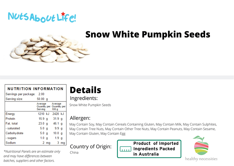 Snow White Pumpkin Seeds - Nuts About LifeSNOP7477Nuts About Life