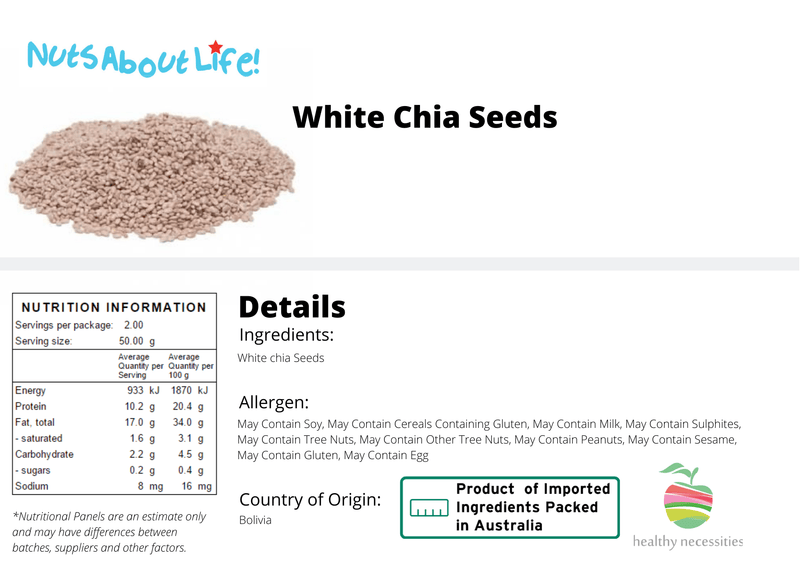 White Chia Seeds - Nuts About LifeWCS1185Nuts About Life