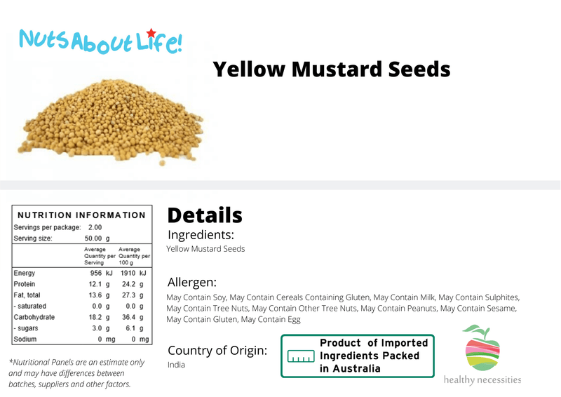 Yellow Mustard Seeds - Nuts About LifeYMS5060Nuts About Life