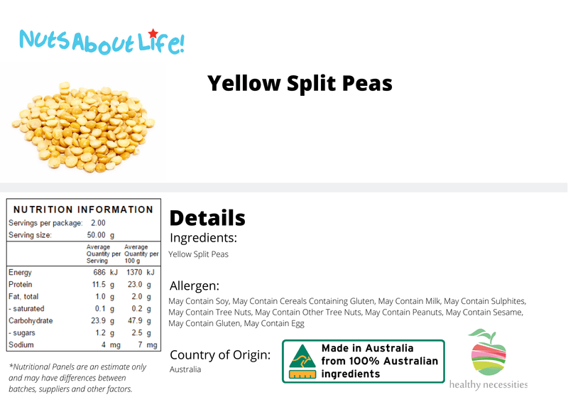 Yellow Split Peas - Nuts About LifeYSP9563Nuts About Life